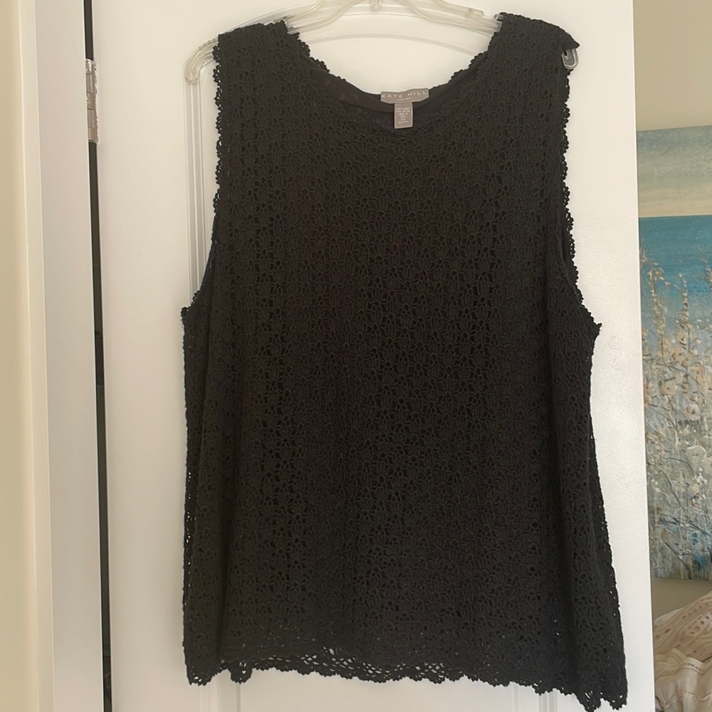 Black knit tank top